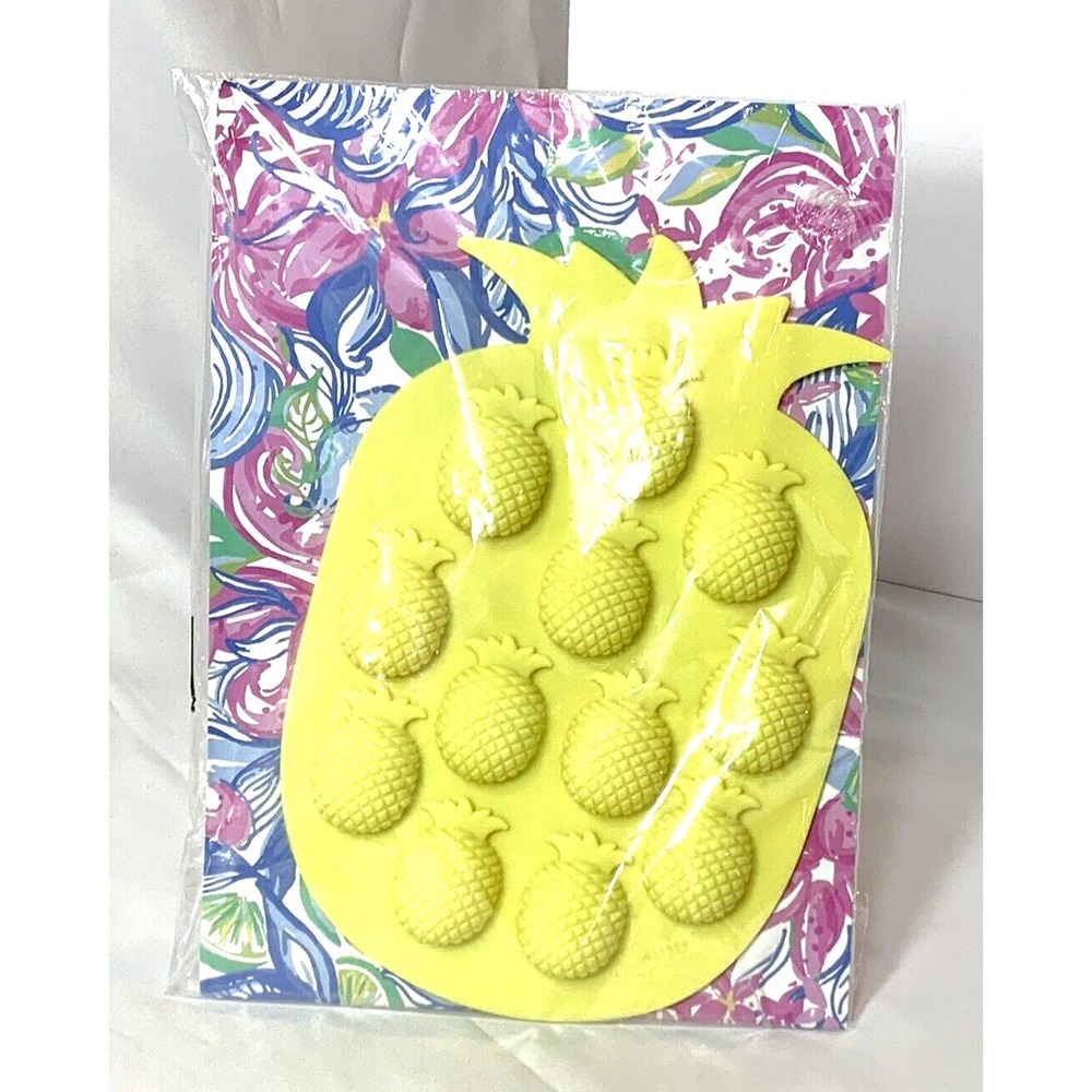 NEW Lilly Pulitzer Ice Cube Mold‎ Pineapple Silicone Tray Jello Candy Chocolate